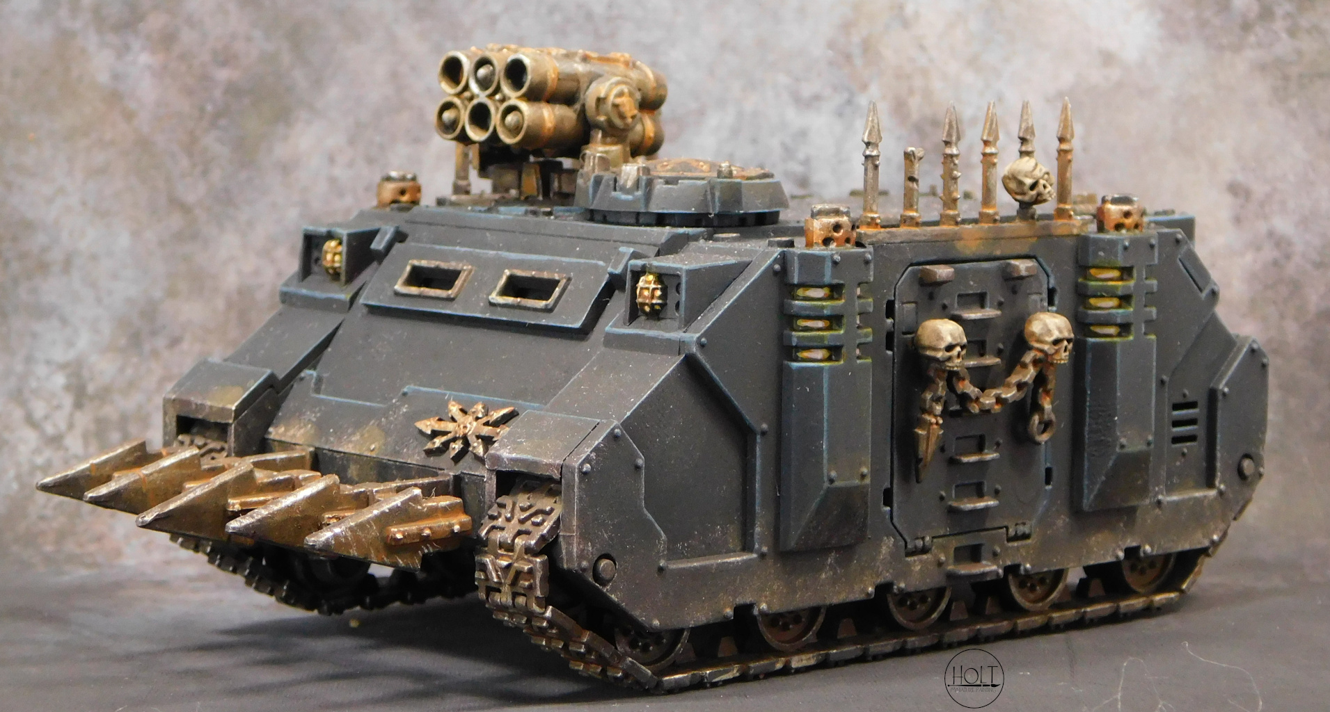 Black Legion Chaos Space Marine Rhino – K.C. Holt Miniature Painting